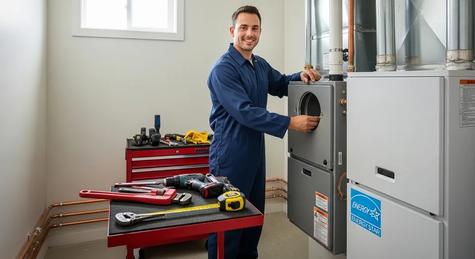 Heating professional at work in Waterloo
